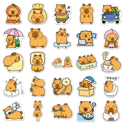 Capybara Waterproof Graffiti Stickers Animal Decals For Water Bottle Laptop Luggage