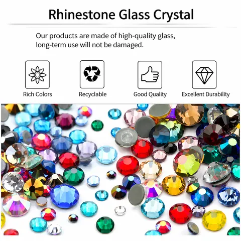 Dmc Flat Back Glass Crystals Hotfix Rhinestones For Diy Craft Nail Art And Garment Clothing Decoration
