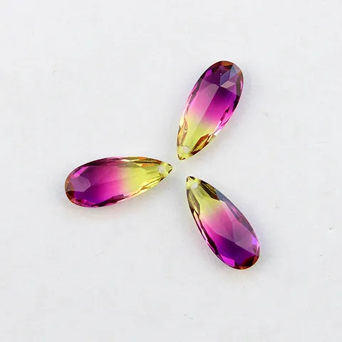 Farbverlauf Tropfen Glas Anhänger DIY Schmuckherstellung Zubehör Kristall Charms