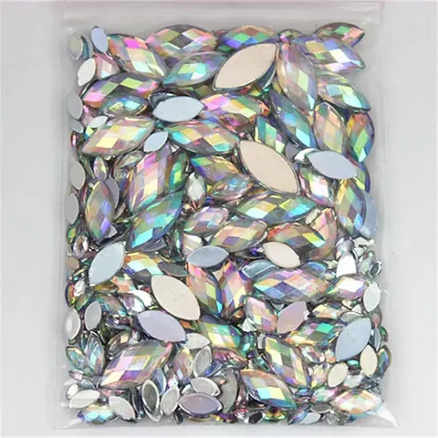 Colorful AB Flatback Horse Eye Acrylic Rhinestones DIY Handmade Jewelry Accessories Craft Loose Gems