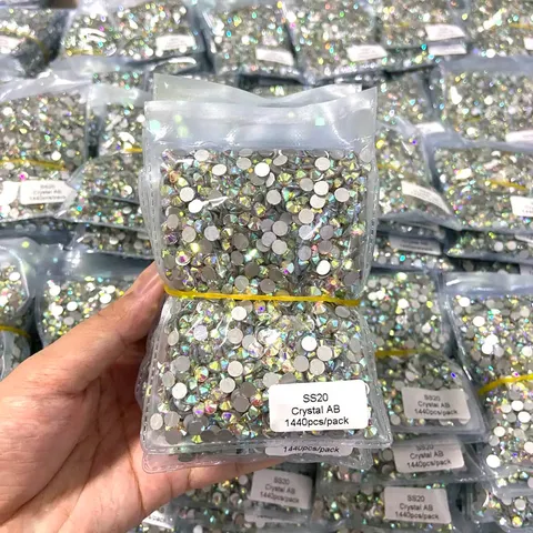 Flatback Round Glass Rhinestones For Nail Art And Craft Decoration Non Hotfix Crystal Rhinestones Wholesale Pack