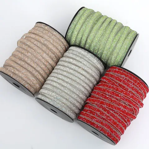 Resin Rhinestone Bead Chain Strip Self Adhesive DIY Craft Garment Lace Trim Crystal Ribbon For Jewelry Accessories