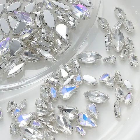 Strass in Acrilico DIY Retro Piatto Artiglio Trapano Cristallo Pietre Per Vestiti Scarpe Borse Custodia Per Telefono Accessori Artigianali