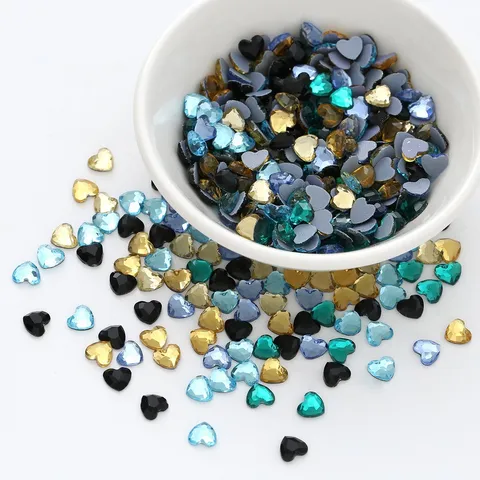 Heart Crystal Glass Hotfix Rhinestones Flatback Rhinestone Nail Art DIY Clothing Accessories Craft Decorations