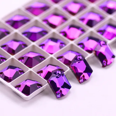 Farbverlauf Vulkannarbe Unregelmäßige Eis Schnitt Hand Genäht Strass Kristall Glas Edelsteine Für Brautkleid Kleidungsstück DIY Handwerk Zubehör