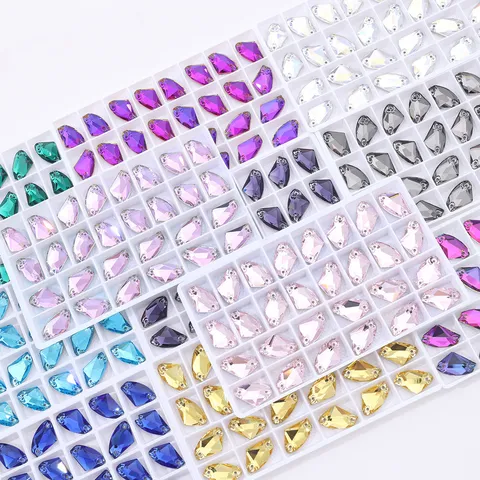 Glass Rhinestone Flatback Fancy Stones Crystal Hand Sewn Button For Wedding Dress Garment DIY Craft Accessories