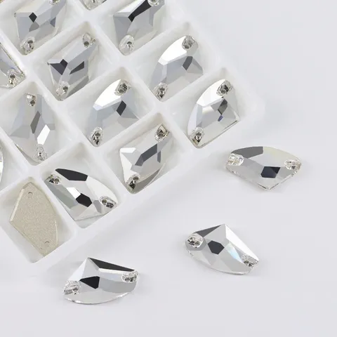 Glass Rhinestone Flatback Fancy Stones Crystal Hand Sewn Button For Wedding Dress Garment DIY Craft Accessories