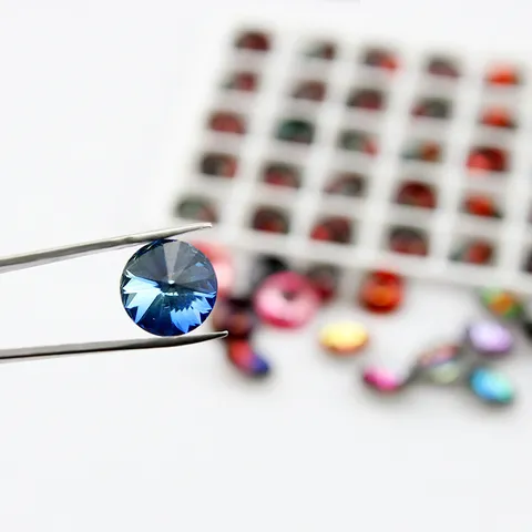 Round Pointed Bottom Crystal Rhinestones Gradient Color K9 Glass Rhinestones For Nail Art DIY Craft Jewelry Making