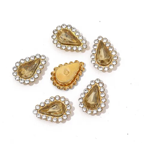 Colorful Acrylic Rhinestone Claw Drill DIY Hair Accessories Clothing Craft Decorative Teardrop Gemstones