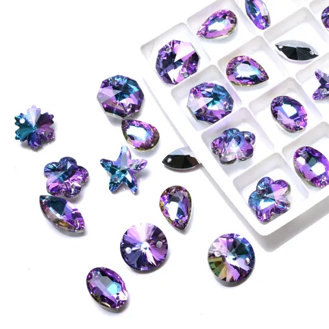 Strass en Verre à Coudre Plats Cristal Strass Forme de Fleur de Prunier DIY Vêtements Couture Artisanat Décoration Accessoires