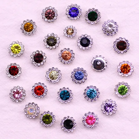 Glass Rhinestone Buttons Sunflower Shape Flatback Crystal Rhinestones For DIY Craft Sewing Hair Accessories Decoration