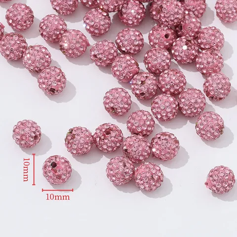 Cuentas Shamballa de Arcilla y Estrás Coloridas con Cristales Pavimentados Cuentas Sueltas Redondas para Accesorios de Joyería