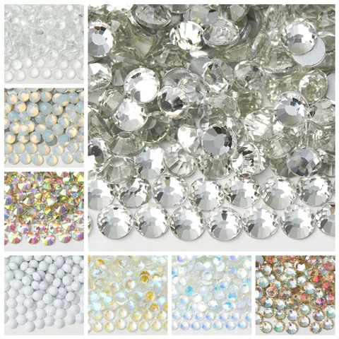Glas Flachrücken Strasssteine Runde Kristall Strass Edelsteine Für Nagelkunst Handyhülle DIY Handwerk Kleidung Dekoration