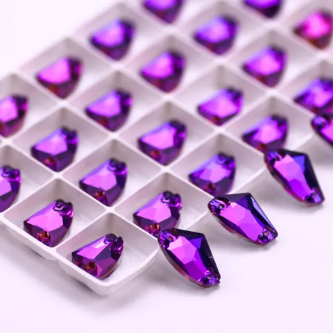 Glas Strass Kristal Bijl Vorm Plate Rug Naaien Op Stenen Voor DIY Kleding Accessoires Ambacht