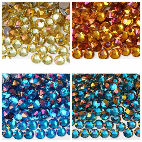 Strass Plats en Verre Coloré Strass Cristal Ronds Pour Décoration Artisanale DIY et Design d'Art d'Ongle