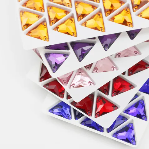 Triangle Flatback Sew On Rhinestones Glass Crystal Rhinestone Gems For DIY Garment Crafts Clothing Accessories