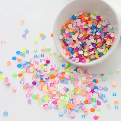 Round Flatback Crystal Glass Rhinestones Fluorescent Stones For Nail Art DIY Phone Case Crafts Decorations