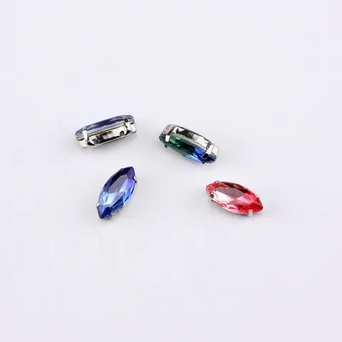 Strass en Verre Pierres de Cristal Marquise Avec Base en Métal Pour Décoration de Bijoux Chaussures Et Sacs Bricolage