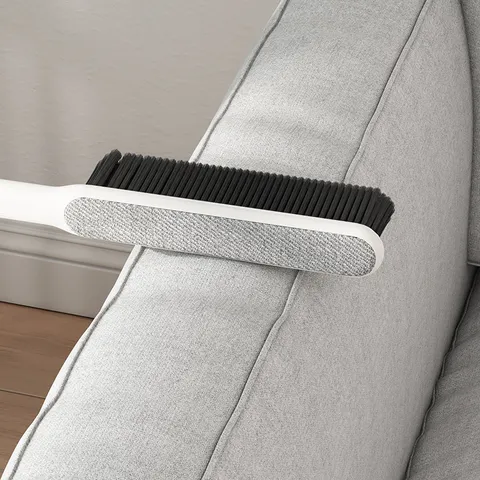 Multifunktionale Bettbürste mit Langem Griff für die Hausreinigung Weiche Borsten Entstaubungsbürste für Schlafzimmer Sofa Wohnheim Crème