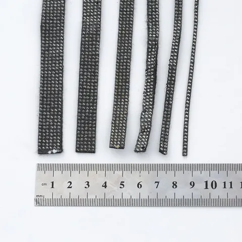 Rhinestone Band Trim DIY Garment Accessories Crystal Ribbon Hot Fix Rhinestone Rope Craft Supplies Black Fabric Base