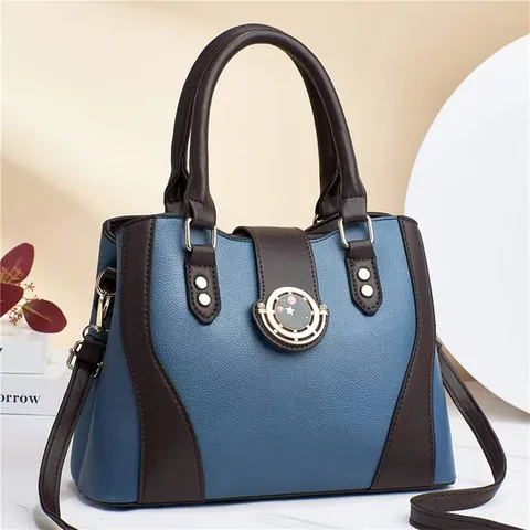 Women's Large Capacity Contrast Color Tote Bag Fashion Commuter Shoulder Handbag Casual EVA Top Handle Bag
