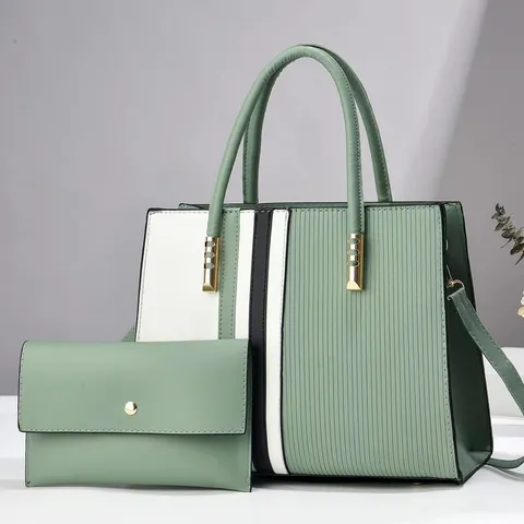 Dames Grote Capaciteit Tote Tas Retro Kleurenblok Schouder Handtas PU Leer Meerdere Zakken Woon-Werkverkeer Satchel Tas