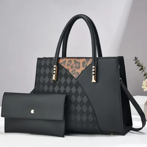 Women Large Capacity Tote Bag Fashion Splicing Mother And Child Bag Urban Minimalist EVA Handbag Casual Shoulder Bag
