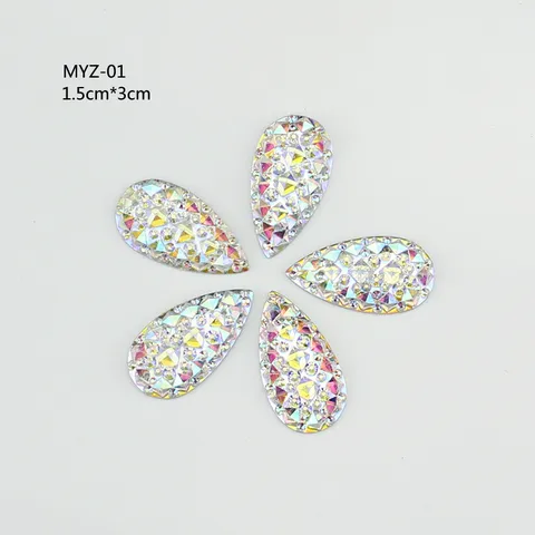 Strass in Resina con Fondo Piatto Cielo Stellato Goccia Marquise AB Cristalli per Creazione Gioielli Fai da Te Abbigliamento