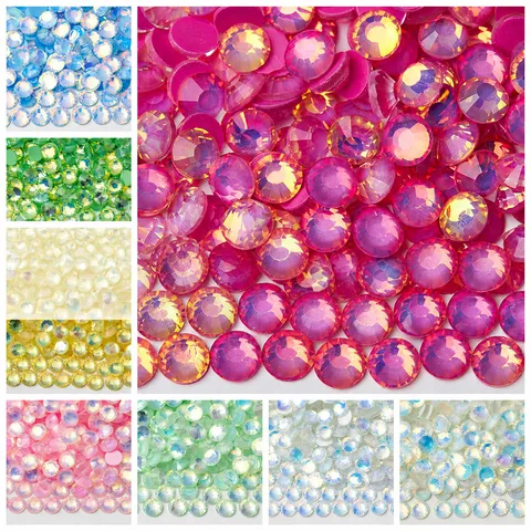 Colorful Glass Flatback Rhinestones Round Crystal Rhinestones For Nail Art Phone Case DIY Craft Decoration