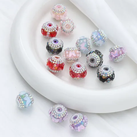 Perles en Strass en Verre Ovale Coloré Accessoires de Fabrication de Bijoux DIY Pendentifs en Cristal pour Bracelet Collier Art