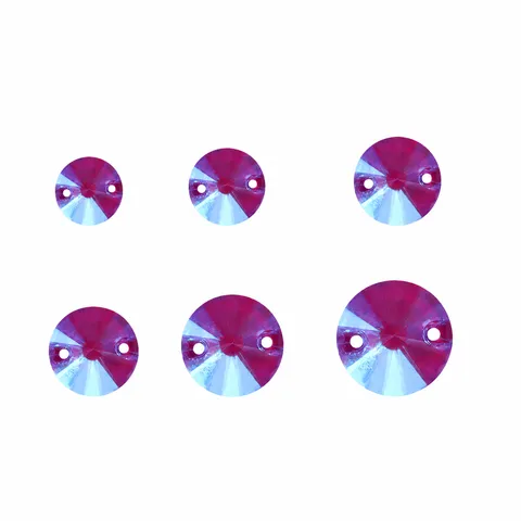 Round Satellite Neon Fluorescent Glass Flatback Rhinestones DIY Craft Accessories Sew On Rhinestone Clothing Decoration Materials