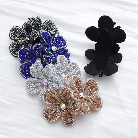 Rhinestone Bow Shoe Clips Crystal Glass Shoe Flowers Detachable Shoe Buckle Accessories For Women DIY Shoes Decoration