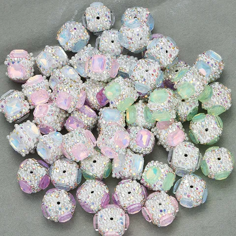 Perles Vrac Carrées en Verre Coloré Avec Strass et Perle Artificielle Accessoires d'Artisanat de Fabrication de Bijoux DIY