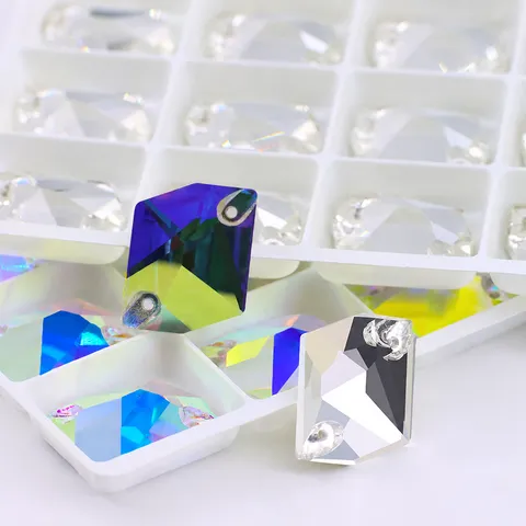 K9 Kristall Glas Flatback Unregelmäßig Aufnähbar Strass Transparent AB Farbe DIY Kleidungsstücke Schuhe Basteln Zubehör