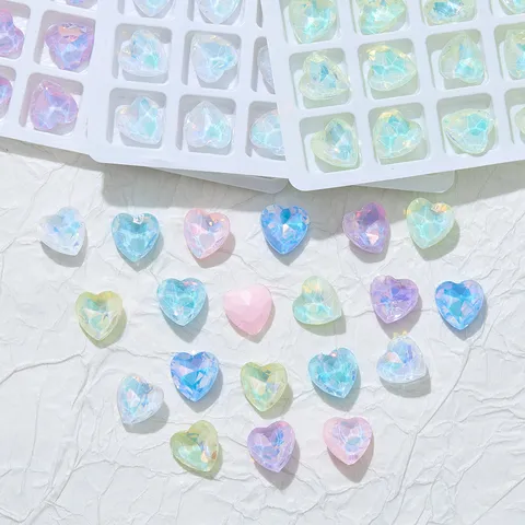 Heart Shaped Rhinestones Flatback Crystal Glass Rhinestones For Nail Art Phone Case Clothing DIY Decoration Accessories