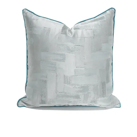 Modern Neo-Chinese Geometric Pattern Throw Pillow Cover Silver Gray Decorative Cushion Case For Sofa Office Chair Home Decor