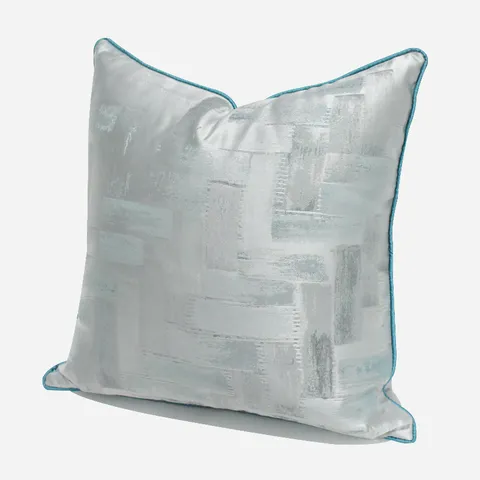Modern Neo-Chinese Geometric Pattern Throw Pillow Cover Silver Gray Decorative Cushion Case For Sofa Office Chair Home Decor