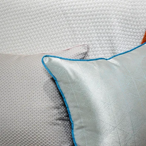 Federa per Cuscino da Divano in Lusso Leggero Moderno Alta Precisione Jacquard Geometrico Profilo Blu Decorazione per la Casa