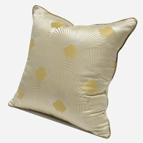 Funda de Cojín con Motivo de Hoja en Abanico Geométrico Moderno Minimalista Lujo Sofá Sala de Estar Funda de Almohada Decorativa Oficina