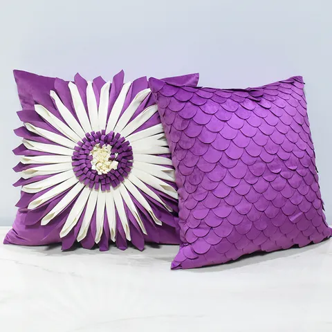 Sunflower Fish Scale Pattern Cushion Cover Decorative Throw Pillow Case Soft Polyester Modern Minimalist Home Sofa Decor