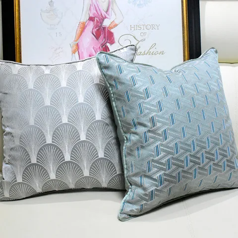 Copricuscino da Divano con Motivo Geometrico a Ventaglio Moderno Stile Cinese Minimalista Federa per Soggiorno Hotel Decorazione