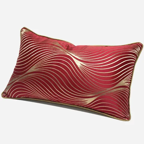 Modern Red Striped Rectangular Throw Pillow Cover Luxury American Style Living Room Sofa Cushion Case Home Decor