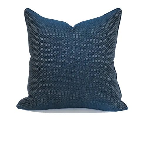 Blue Plaid Throw Pillow Cover Square Decorative Cushion Case with Hidden Zipper for Living Room Hotel Bed Sofa Home Decor