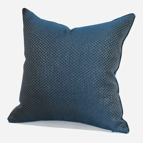 Blue Plaid Throw Pillow Cover Square Decorative Cushion Case with Hidden Zipper for Living Room Hotel Bed Sofa Home Decor