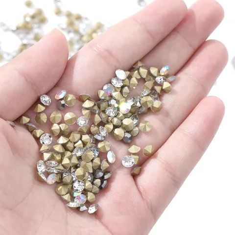 Pointed Bottom White Rhinestones Glass Crystal Rhinestones For Nail Art Clothing DIY Phone Case Decoration