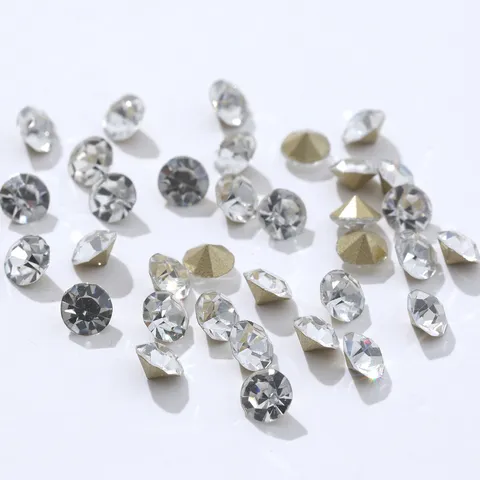 Pointed Bottom White Rhinestones Glass Crystal Rhinestones For Nail Art Clothing DIY Phone Case Decoration