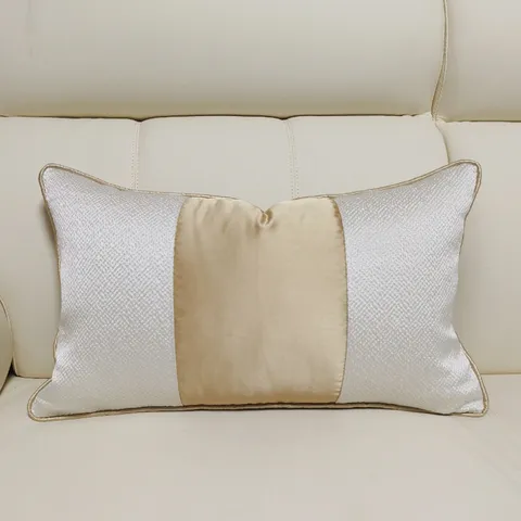 Moderno Stile Neo-Cinese Federa per Cuscino da Divano Giunzione Dorata A Righe Cuscino Decorativo Federa Arredamento Casa Soggiorno