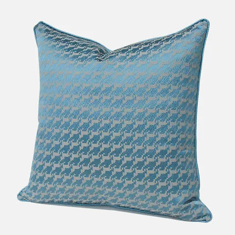 Blue Geometric Houndstooth Sofa Cushion Cover Modern Luxury Throw Pillow Case Decorative Pillow Protector For Living Room Bedside