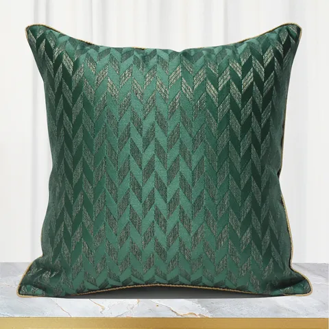 Moderno Minimalista Geometrico Fodera per Cuscino Verde Tessuto Fodera per Cuscino da Divano Con Profilo Dorato Casa Soggiorno