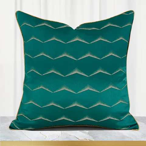 Light Luxury Jacquard Throw Pillow Cover Geometric Wave Pattern Decorative Cushion Case For Sofa Bed Living Room Home Decor